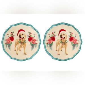 The Pioneer Woman Teal Dog Appetizer Plates NWT 6.5” 2 Plates